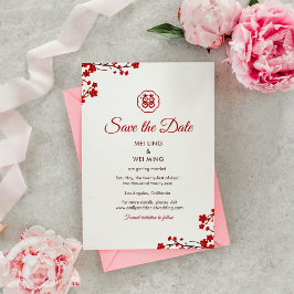 Dubbla Happity Elegant China Bröllop Spara Datumet