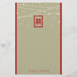 Dubbla Happity Fairy Ljus Chic China Bröllop Brevpapper