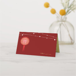 Dubbla Happity Glowing Lanterns Chinese Bröllop Placeringskort