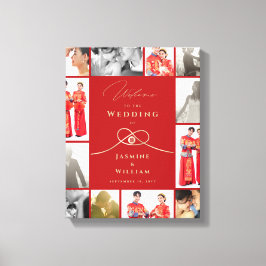Dubbla Happity Knot Chinese Bröllop Photo Canvas