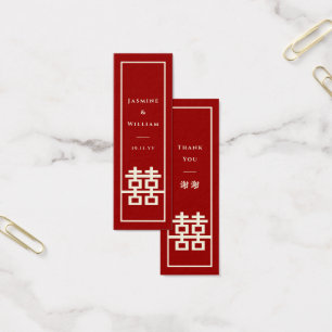 Dubbla Happity Red Chinese Bröllop DIY Gift Märkre Litet Visitkort
