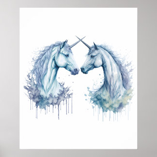 Dubbla harmonier: två kornfärger i vattenfärg poster