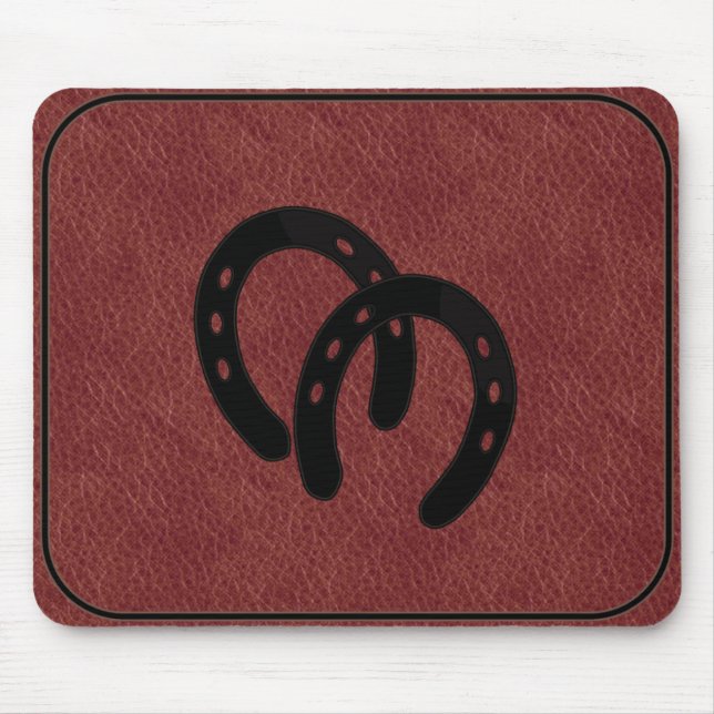 Dubbla Häst-skor MÄRKT MOUSEPAD Musmatta (Framsidan)