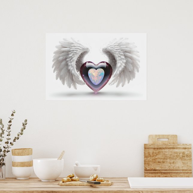 *~*~ Dubbla Heart Angel Vingar AP78 Opal Poster (Kök)