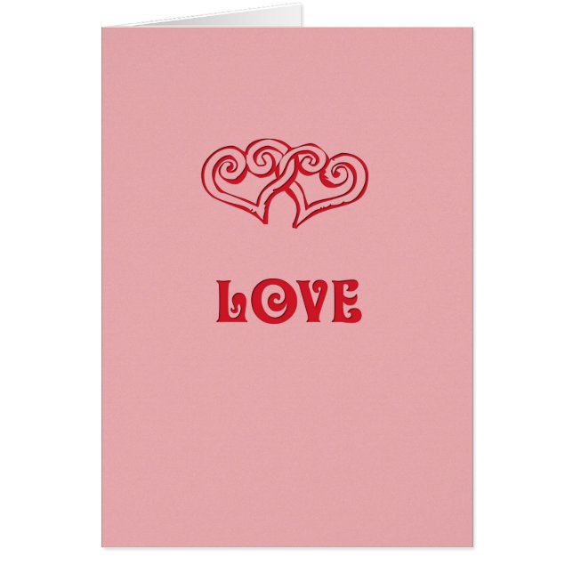 Dubbla Heart Kärlek Hälsningskort (Framsidan)