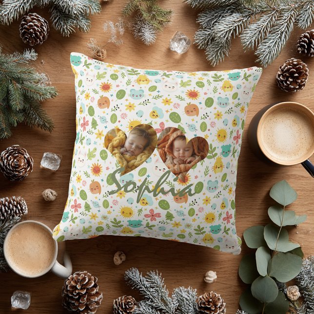Dubbla Heart Photo Pillow Heart & Kawaii Mönster Kudde (Skapare uppladdad)