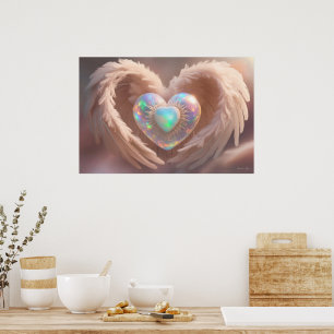 *~* Dubbla Heart White Angel Vingar AP78 Opal Poster