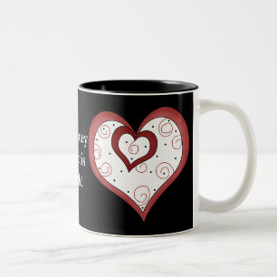 Dubbla Hearts D1 - Anpassade Kärlek Kaffe Mugg