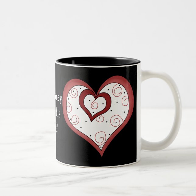 Dubbla Hearts D1 - Anpassade Kärlek Kaffe Mugg (Höger)