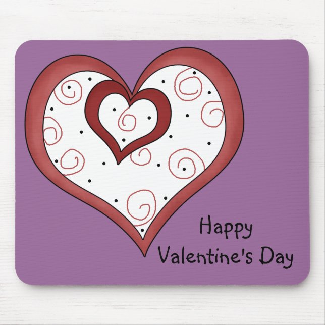 Dubbla Hearts D1 - Anpassade Valentine Mousepad Musmatta (Framsidan)