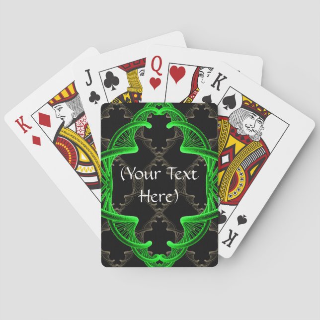 Dubbla Helix Design. Grönt på svart Casinokort (Baksidan)