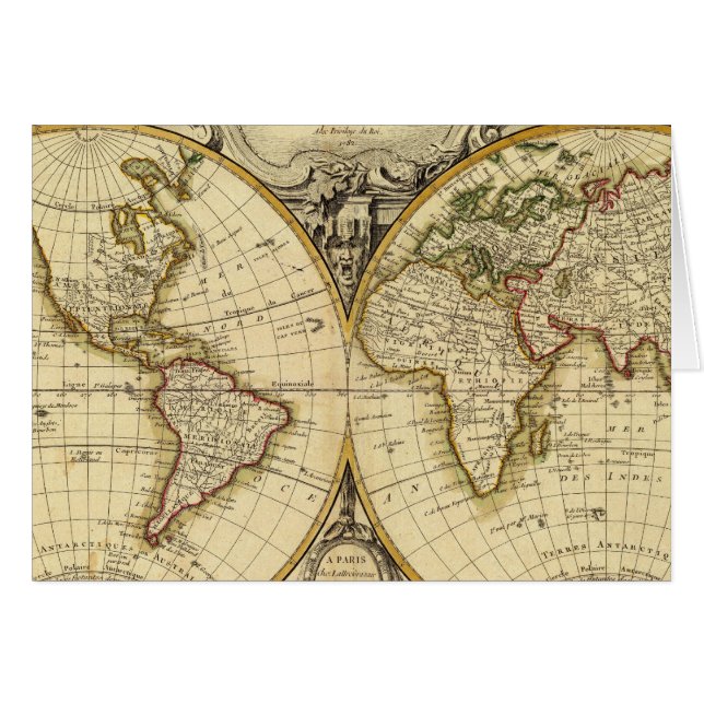 Dubbla Hemisphere Hälsningskort (Framsidan Horizontal)