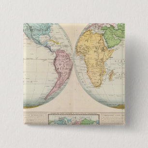 Dubbla Hemisphere Karta of the Climate Knapp