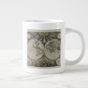 Dubbla Hemisphere World Map  1672 Jumbo Mugg