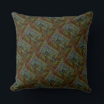 Dubbla Herringbone Kudde<br><div class="desc">Denna bild, Dubbla Herringbone, skapas från mitt originalfoto av en bambu-blind som hänger i vår bakdörr som skärm under sommaren. Titeln och designen inspireras av dubblan herringbone mönster I som användes vid installationen av vår stentvist. Genom en patentskyddad processaa som jag har utvecklat under de senaste åren, förvandlas den till...</div>