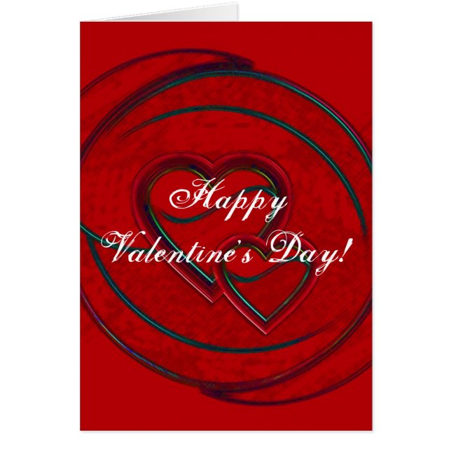 Dubbla Hjärtar Glad Alla hjärtans dag i vitt I Hälsningskort (Framsidan)