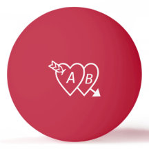 Dubbla Hjärter med Cupids Arrow och Initialer