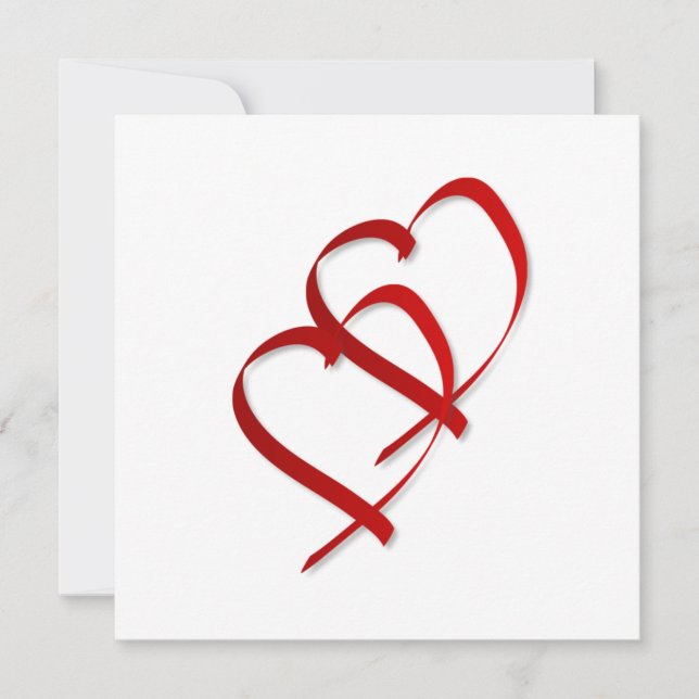 Dubbla Hjärtinbjudan Inbjudningar (Framsida)