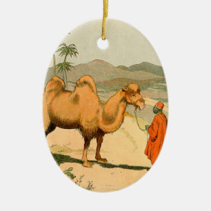 Dubbla-Hump Camel i öknen Julgransprydnad Keramik
