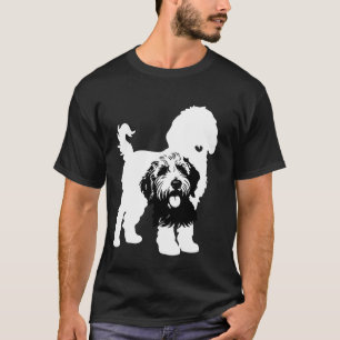 Dubbla hundsilhuetter i kraftig svart-vit färg t shirt
