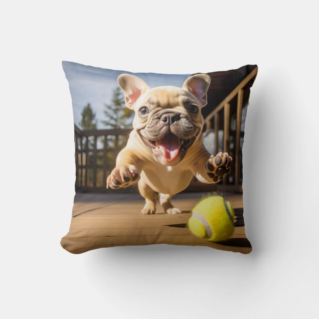 🐕 Dubbla i Glatt Valp Pillow Tennis Kudde (Framsida)
