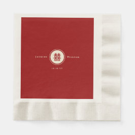 Dubbla i klassisk cirkel - lycka i kinesiska Bröll Pappersservett