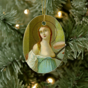 Dubbla Image St. Agatha (M 003) Julgransprydnad Keramik
