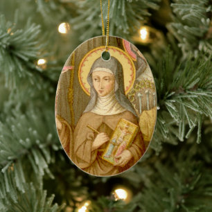 Dubbla Image St. Catherine of Bologna (SAU 027) Julgransprydnad Keramik