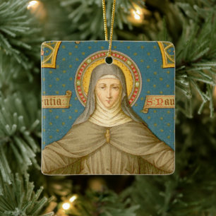 Dubbla Image St. Clare of Assisi (SAU 027) Julgransprydnad Keramik