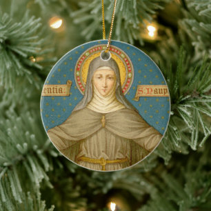 Dubbla Image St. Clare of Assisi (SAU 027) Julgransprydnad Keramik