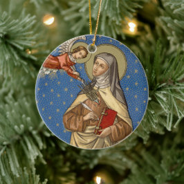 Dubbla Image St. Teresa of Avila (SAU 28) Julgransprydnad Keramik