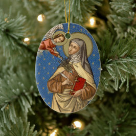 Dubbla Image St. Teresa of Avila (SAU 28) Oval Julgransprydnad Keramik