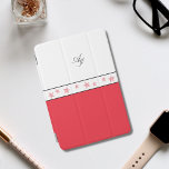 Dubbla initialer monogram rödstjärtad vattenfärg iPad mini skydd<br><div class="desc">Dubbla initialer monogrammat med minimalistisk rödstjärtsfärgad iPad mini Cover i rött,  svart och vitt med en stjärnfisk mönster av en ljusröd stjärnbild som ritats av mig</div>