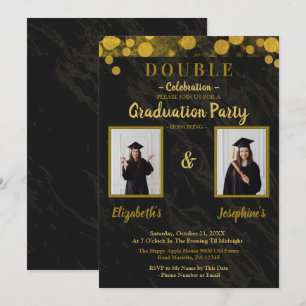 Dubbla joint Firande Studentfest 2 foton Inbjudningar