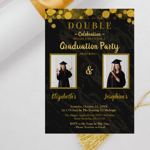 Dubbla joint Firande Studentfest 2 foton Inbjudningar