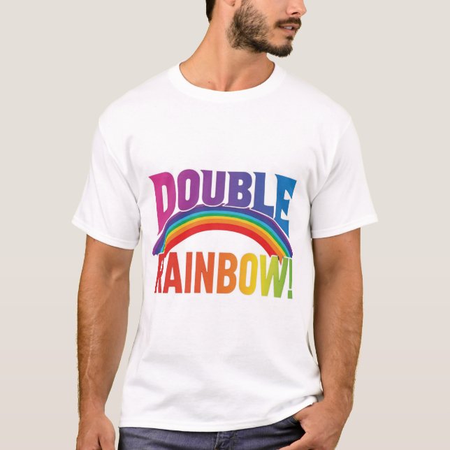 Dubbla Joy: Dubbla Rainbow! T Shirt (Framsida)