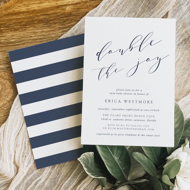 Dubbla Joy | Twillingar Bjud in babyvy Inbjudningar (Skapare uppladdad)