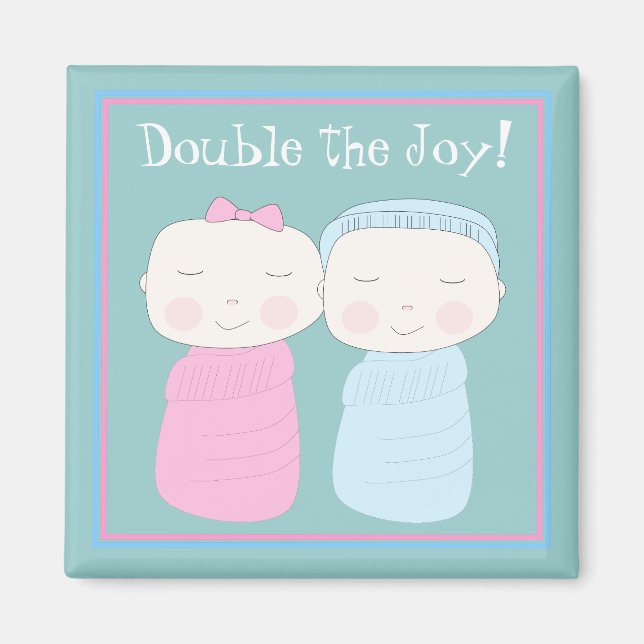 Dubbla Joy! Twin Baby Magnet (Framsidan)