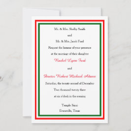 Dubbla - Jultrim - Bröllopsinbjudan - 5 x 7 Inbjudningar