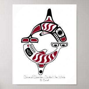Dubbla Killer Whale Tsimpsian Art Poster