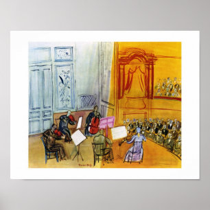 DUBBLA KINTETTEN MED RÖD CELLO 11 x 14 Poster