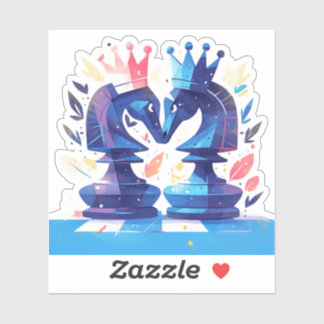 Dubbla Knight Chess Sticker Klistermärken