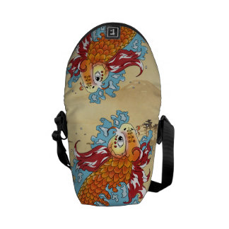 Dubbla Koi hänger lös Messenger Bag