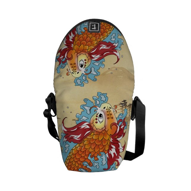 Dubbla Koi hänger lös Messenger Bag (Öppen Baksida)