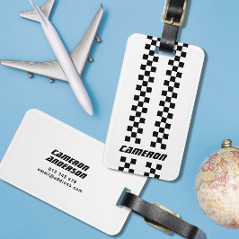 Dubbla Kontrollerad Rand i Färg i namn Anpassnings Bagagebricka