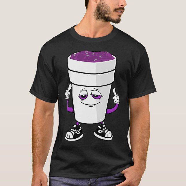 Dubbla Kopp Styrofoam Lean Codeine Lila Drank Siz T Shirt (Framsida)