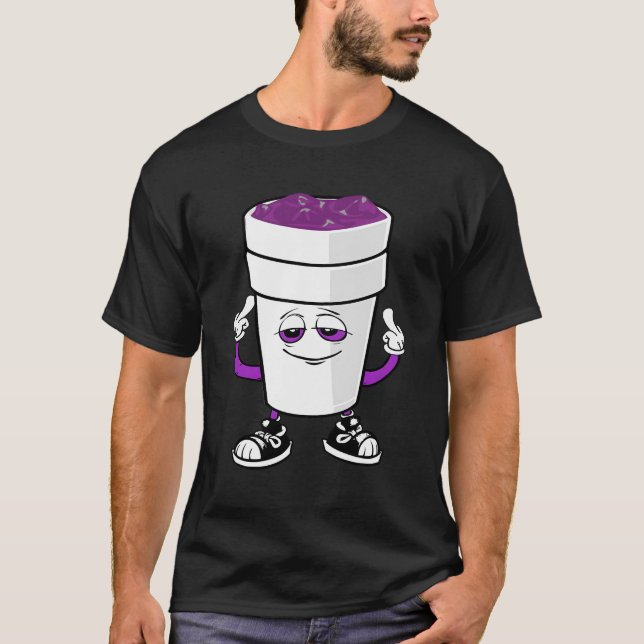 Dubbla Kopp Styrofoam Lean Codeine Lila Drank Siz T Shirt (Framsida)
