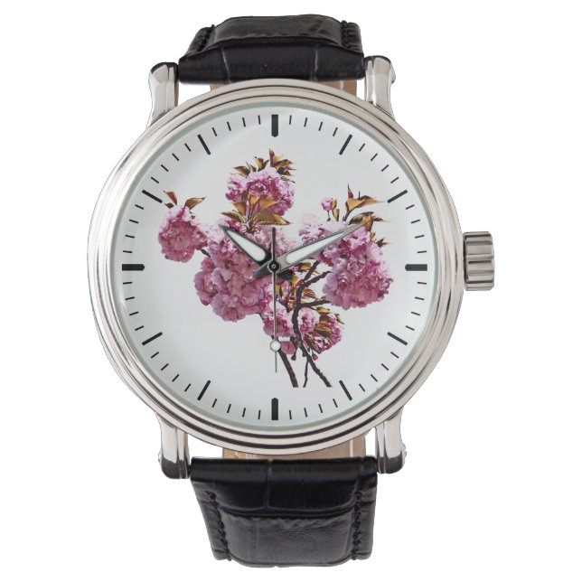 Dubbla körsbärsblomgrenen armbandsur (Framsida)