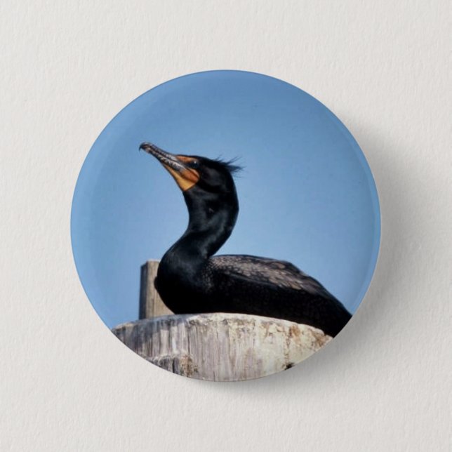 Dubbla-krönad cormorant knapp (Framsida)