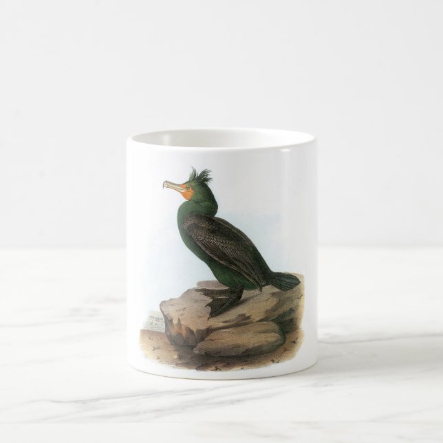 Dubbla-krönad Cormorant vid Audubon Kaffemugg (Center)